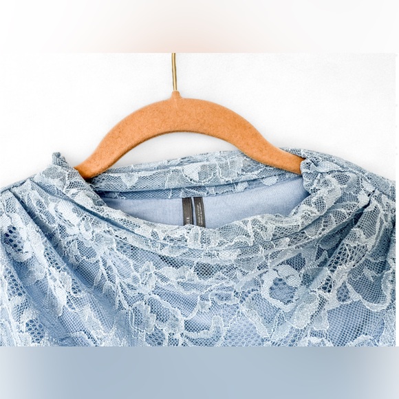 Anthropologie The Maya Ruched Cowl-Neck Dress: Lace Edition Blue Women’s - Large - Picture 15 of 16